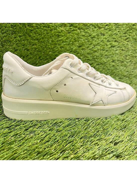 Golden Shoes - Golden Goose Purestar Womens Size 7 Ivory Athletic Lifestyle Shoes Sneakers
